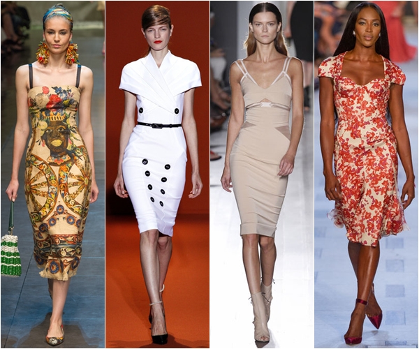 Весна-лето 2013 модные тенденции платья wiggle в стиле 50-х