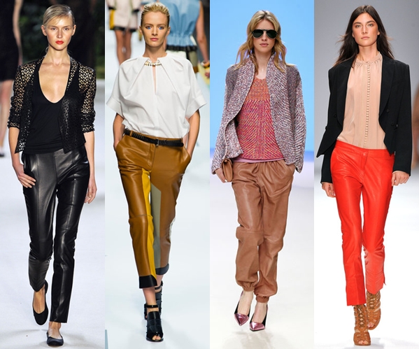 Женские брюки 2013: кожаные