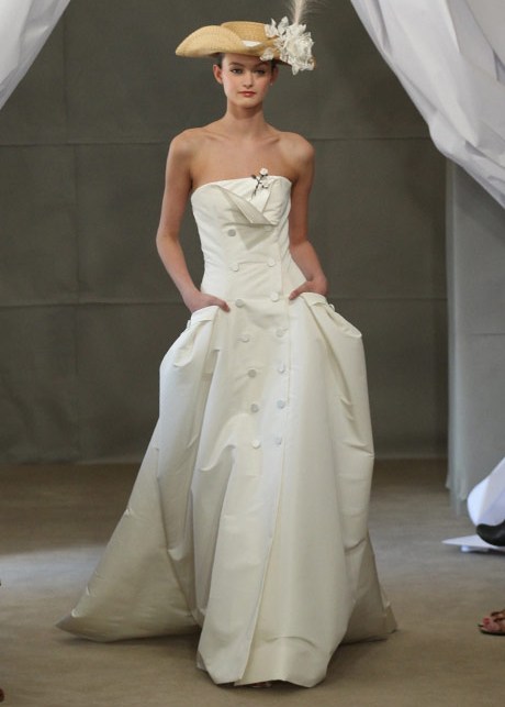 платье бюстье свадебное carolina herrera весна 2013