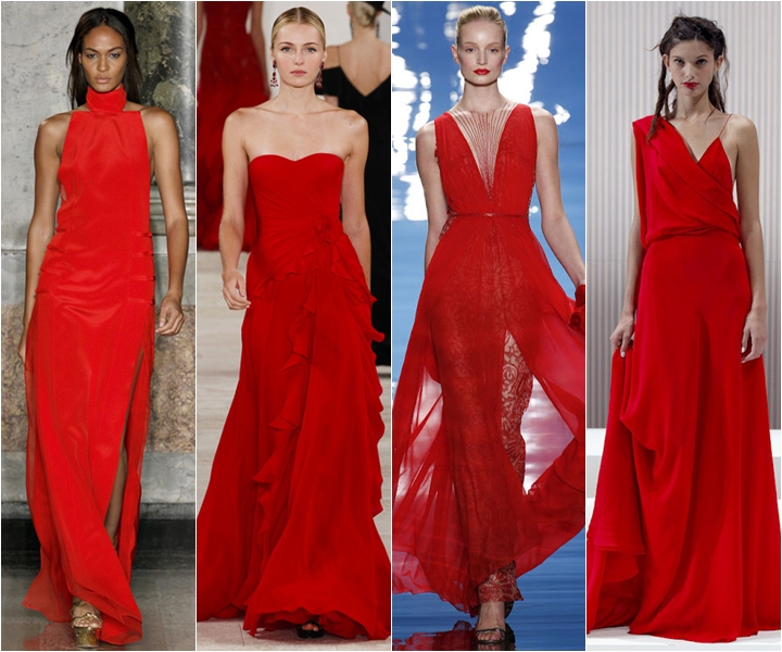 красные вечерние платья лето 2013