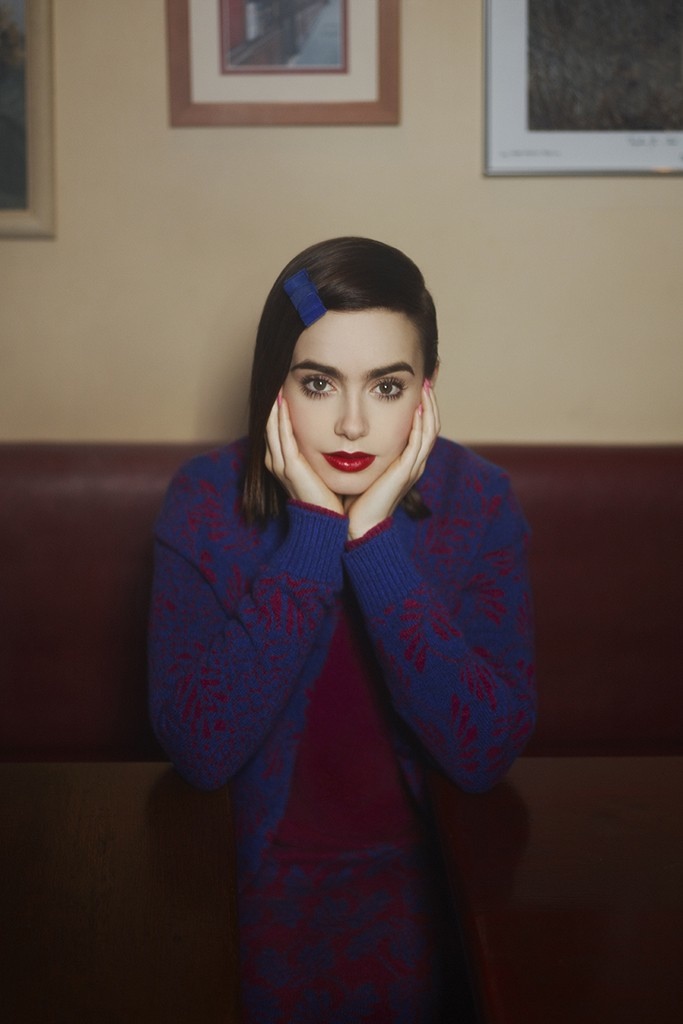 лили коллинз в рекламной кампании barry knitwear осень 2014 