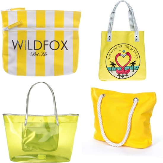 Желтая сумка: стили, виды, как и с чем носить - Пляжные желтые сумки