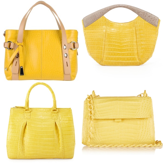 Желтая сумка: стили, виды, как и с чем носить - Желтые сумки из крокодиловой кожи