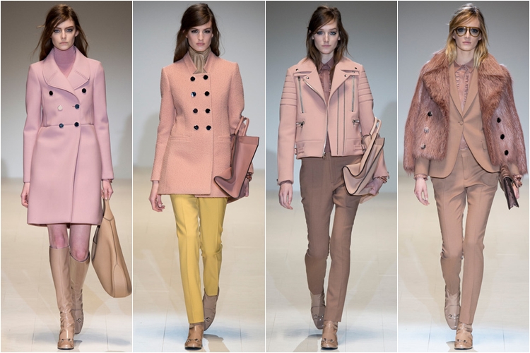 розовые пальто коллекция gucci осень-зима 2014-2015 
