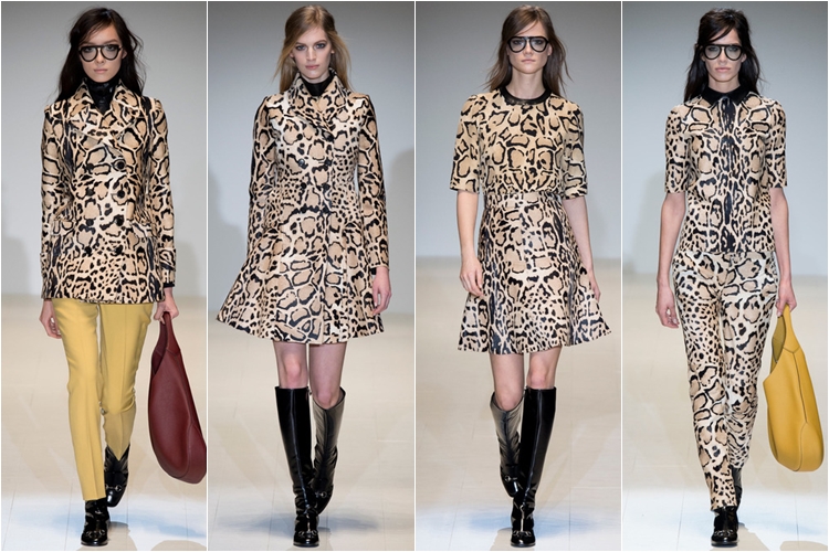 леопардовые плащи и платья коллекция gucci осень-зима 2014-2015 