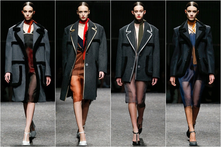жакеты и пальто коллекция Prada осень-зима 2014-2015 
