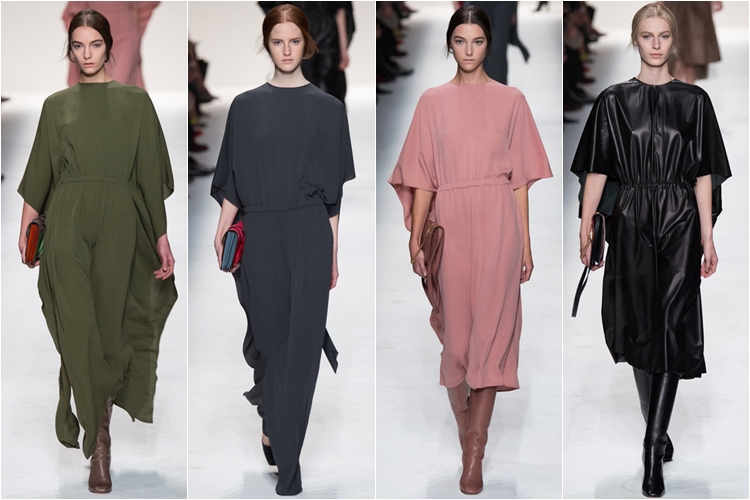гладкие минималистичные свободные платья коллекция Valentino осень-зима 2014-2015