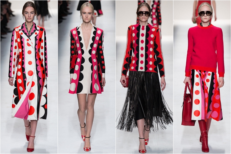 узорчатые яркие платья коллекция Valentino осень-зима 2014-2015