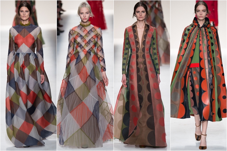 длинные полупрозрачные платья коллекция Valentino осень-зима 2014-2015