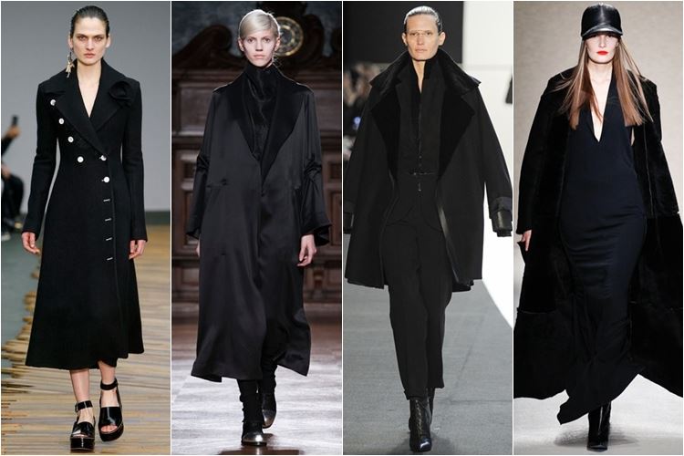черные пальто осень-зима 2014-2015