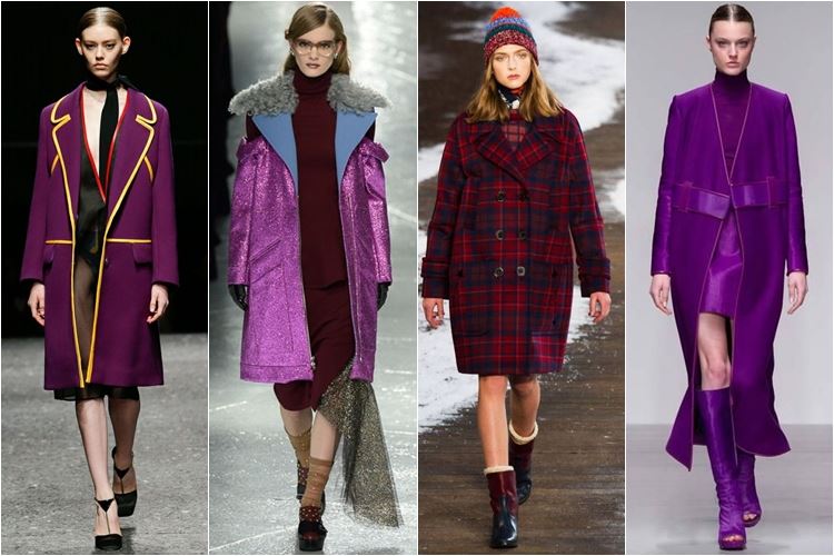 малиновые и фиолетовые пальто осень-зима 2014-2015