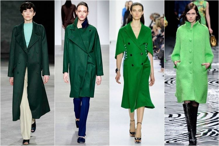 зеленые пальто осень-зима 2014-2015