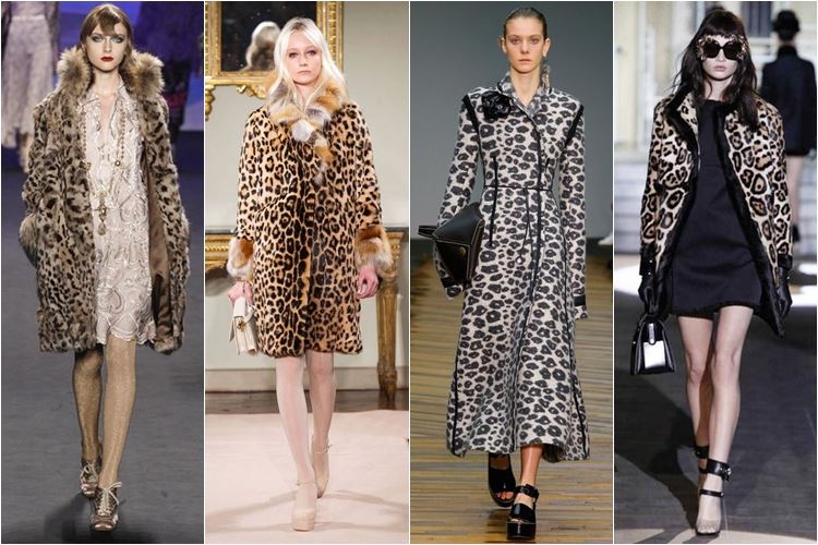 леопардовые пальто осень-зима 2014-2015