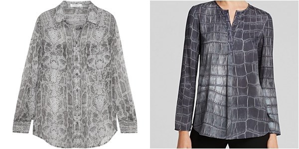 Блузки и рубашки с крокодиловым принтом осень-зима 2014-2015