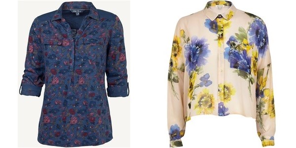 Блузки с цветочным принтом осень-зима 2014-2015