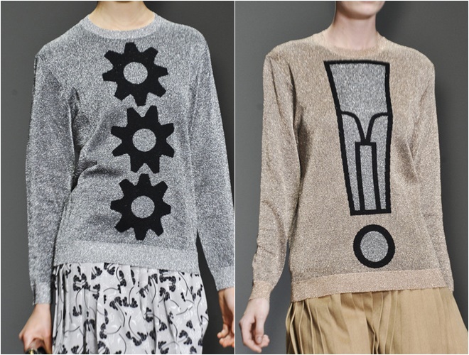 женские трикотажные свитера осень-зима 2014-2015 (блестящие серый и бежевый)