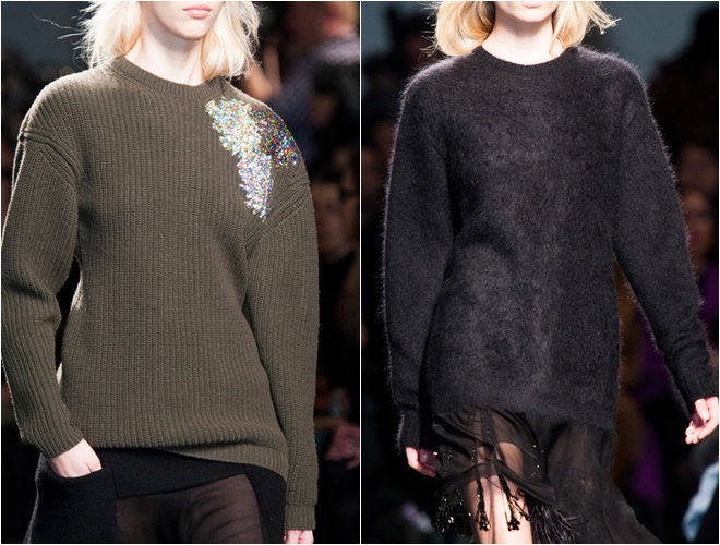 женские трикотажные свитера осень-зима 2014-2015 (черный и хаки)