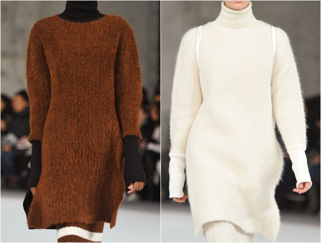 женские трикотажные свитера осень-зима 2014-2015 (молочный и терракотовый длинные)