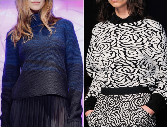 женские трикотажные свитера осень-зима 2014-2015 (принт и гладкая вязка)