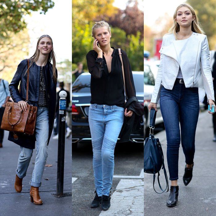 с чем носить джинсы: уличная мода Парижа