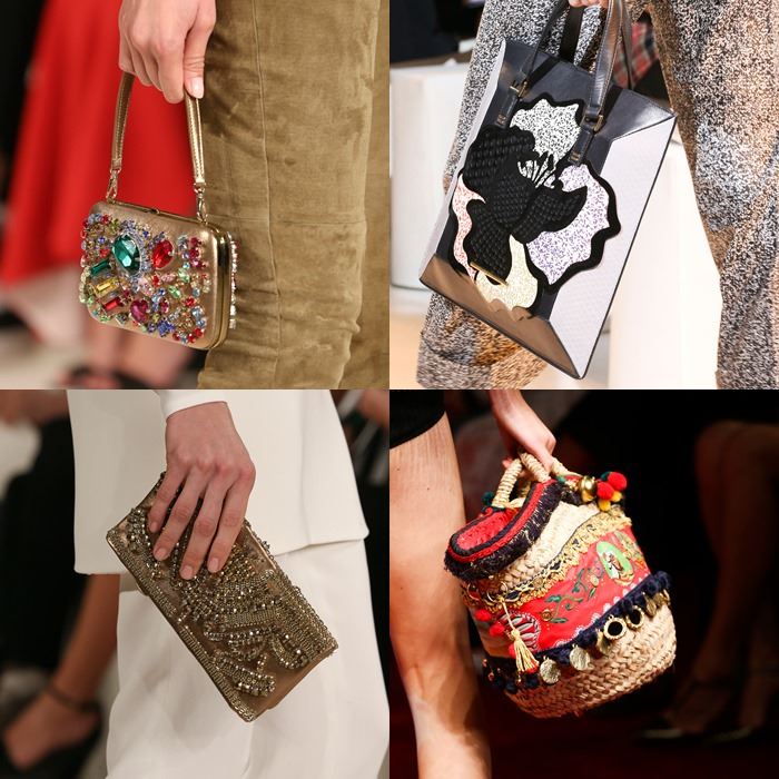 Модные женские сумки с инкрустацией и вышивкой весна-лето 2015 