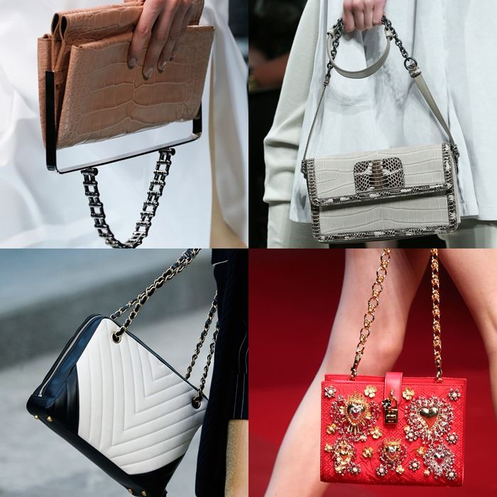 Модные женские сумки с ручкой-цепочкой весна-лето 2015 
