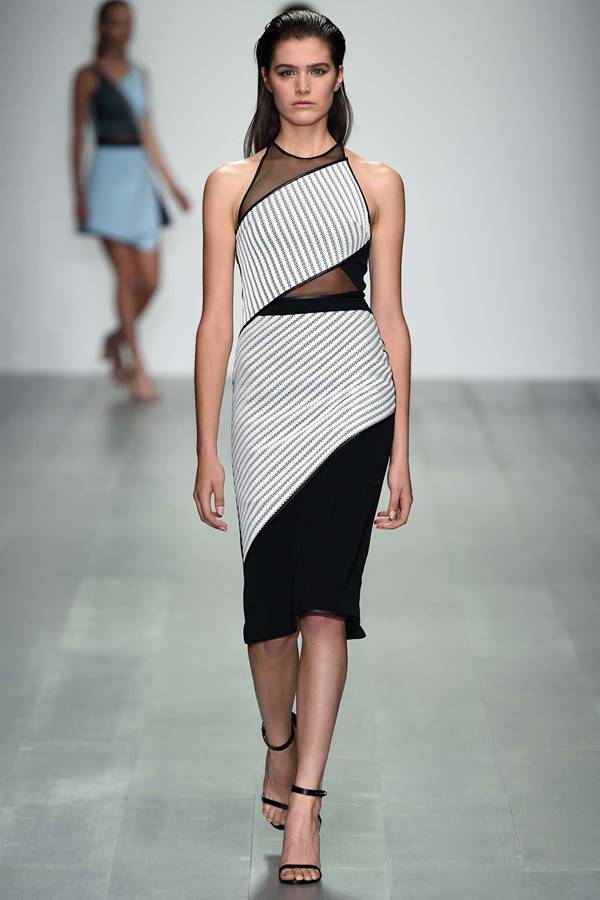 черно-белое платье весна лето 2015 David Koma