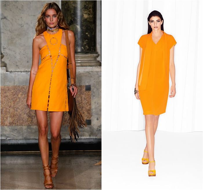 яркие коктейльные оранжевые платья весна-лето 2015