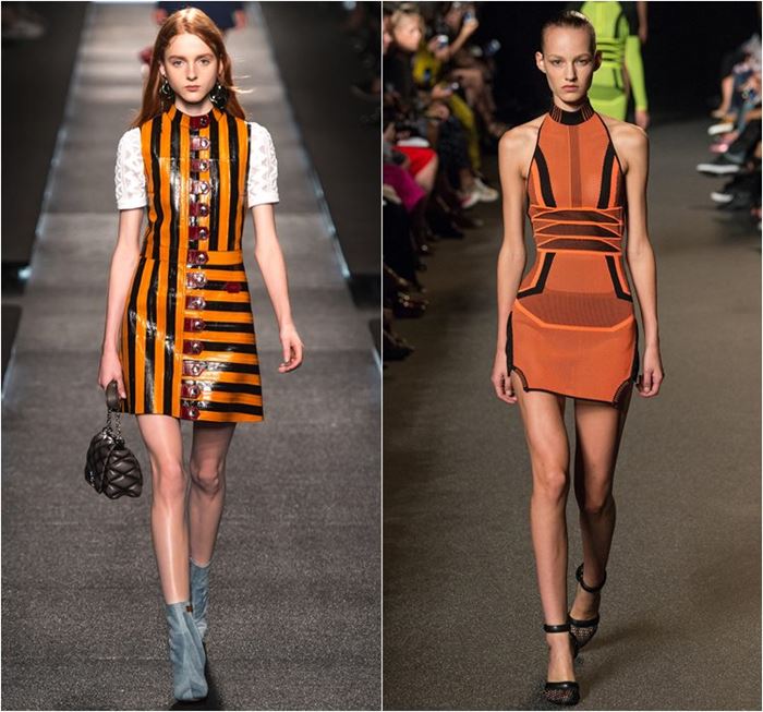 черно-оранжевые платья весна-лето 2015 