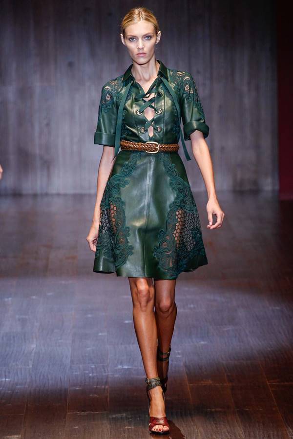 зеленое платье весна-лето 2015 Gucci