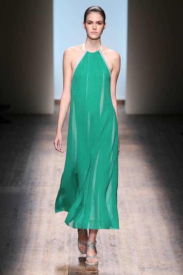 зеленое платье весна-лето 2015 Salvatore Ferragamo