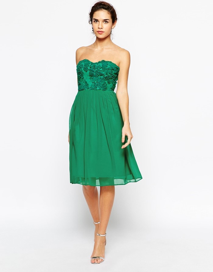 короткие коктейльное зеленое платье на выпускной 2015 