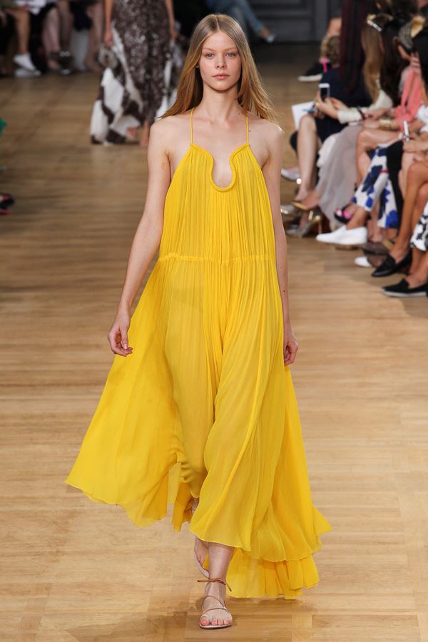 Chloe желтое платье весна-лето 2015
