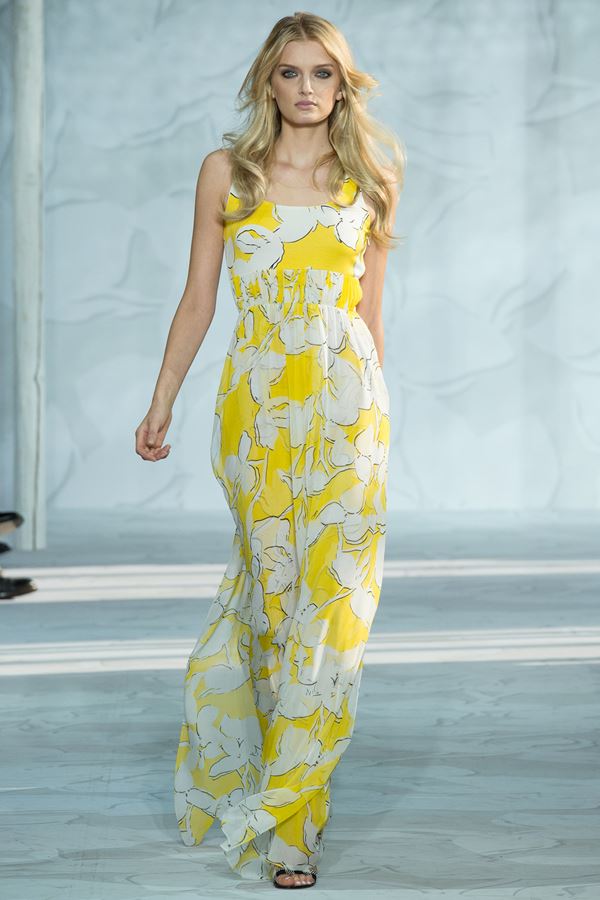 Diane von Furstenberg желтое платье весна-лето 2015