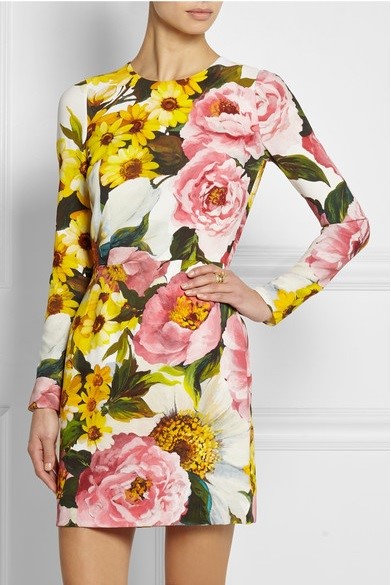 платье с цветочным принтом 2015 Dolce & Gabbana