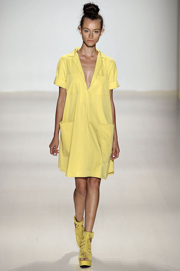 Nanette Lepore желтое платье весна-лето 2015