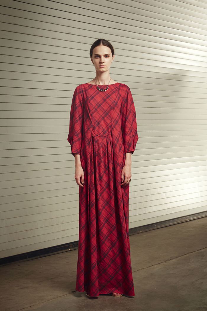 Rachel Comey красное клетчатое платье весна-лето 2015