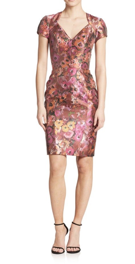 платье с цветочным принтом 2015 Theia