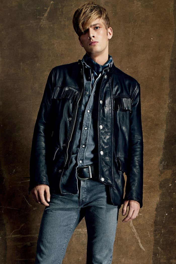 Tom Ford черная мужская кожаная куртка весна-лето 2015