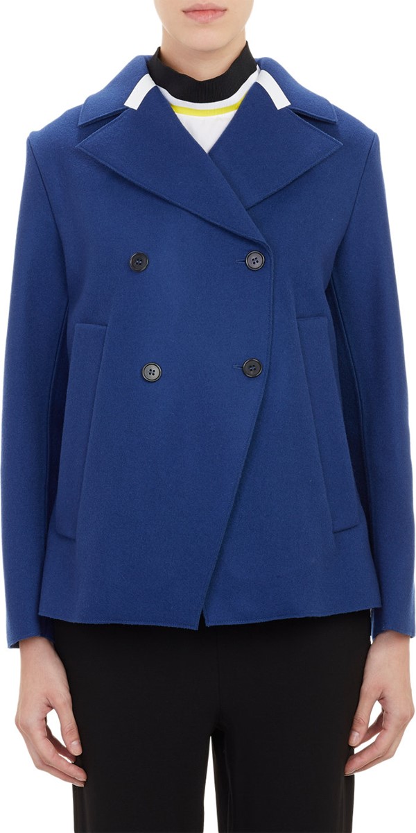Marni синее асимметричное пальто-бушлат 2015
