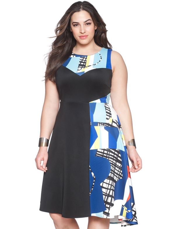 приталенное платье для полных женщин 2015 