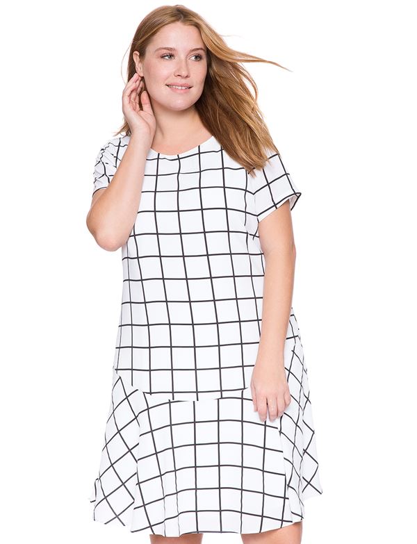 платье в клетку для полных женщин 2015 