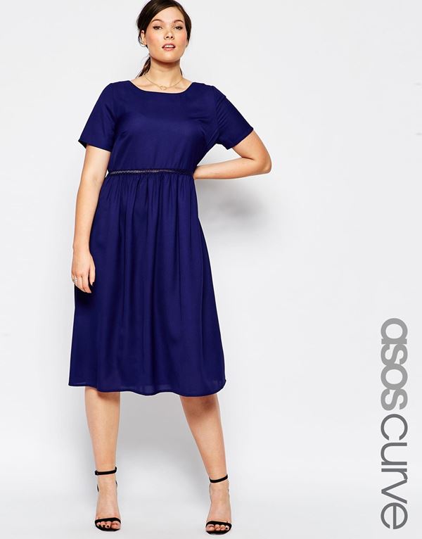 темно-синее платье для полных женщин 2015 