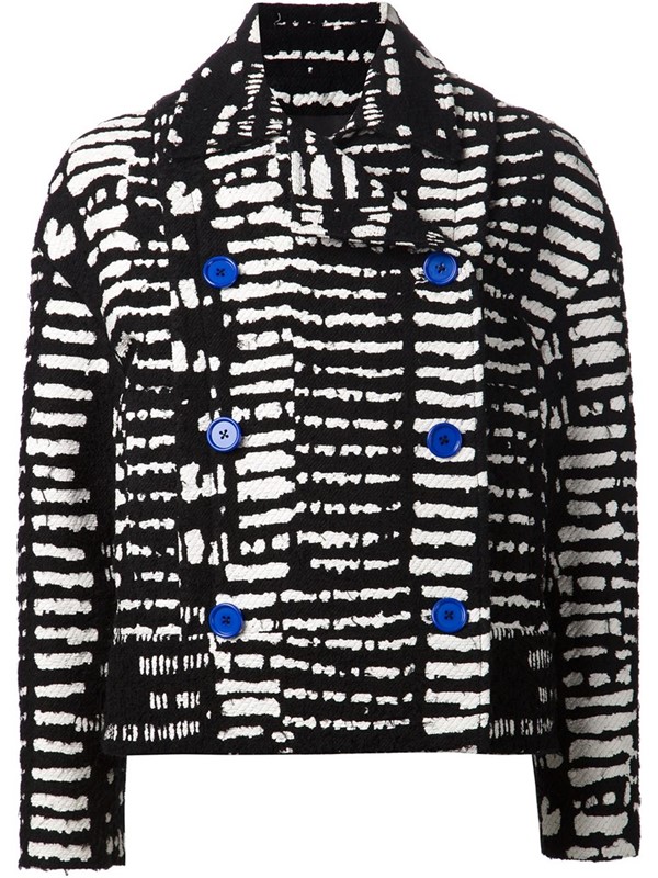 Proenza Schouler короткое черно-белое пальто-бушлат 2015