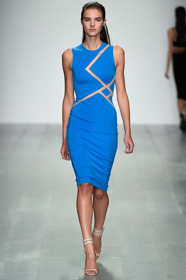 Голубые платья весна-лето 2015 David Koma 