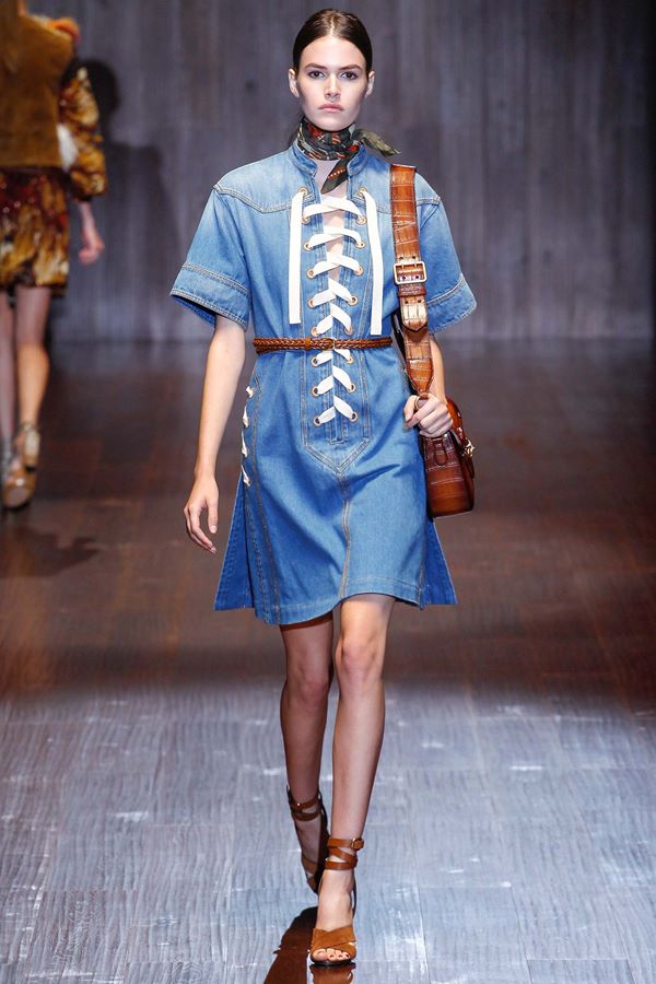 Синие платья весна-лето 2015 Gucci