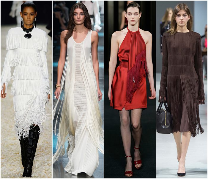 Мода осень-зима 2015-2016: платья с бахромой 
