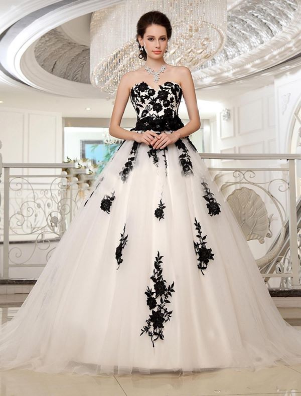 Черно-белые свадебные платья 2015-2016 