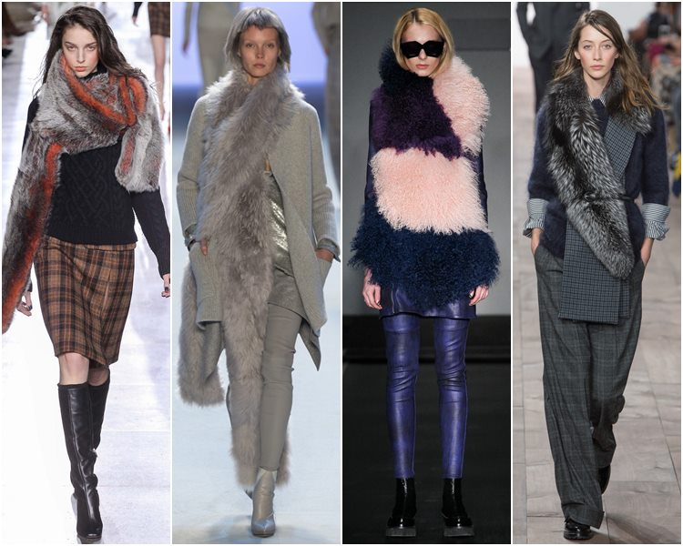 Мода осень-зима 2015-2016: меховые шарфы и палантины