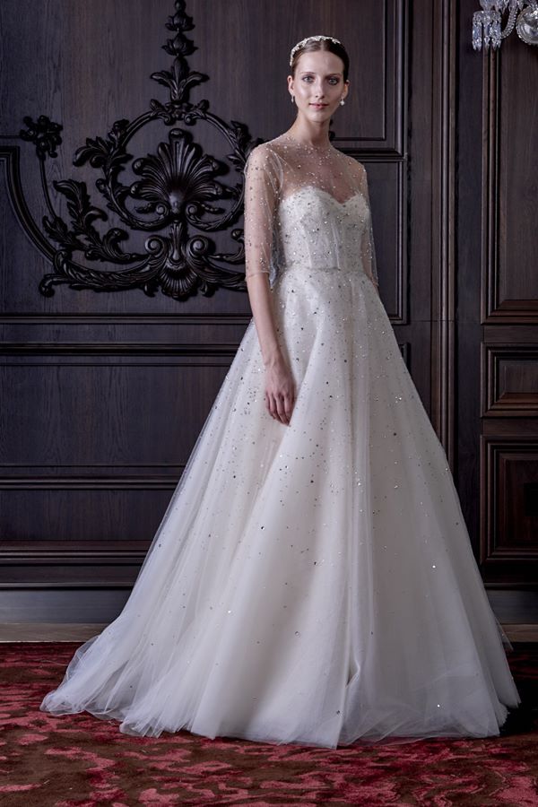 Свадебные платья с кристаллами и бусинами 2015-2016 Monique Lhuillier 